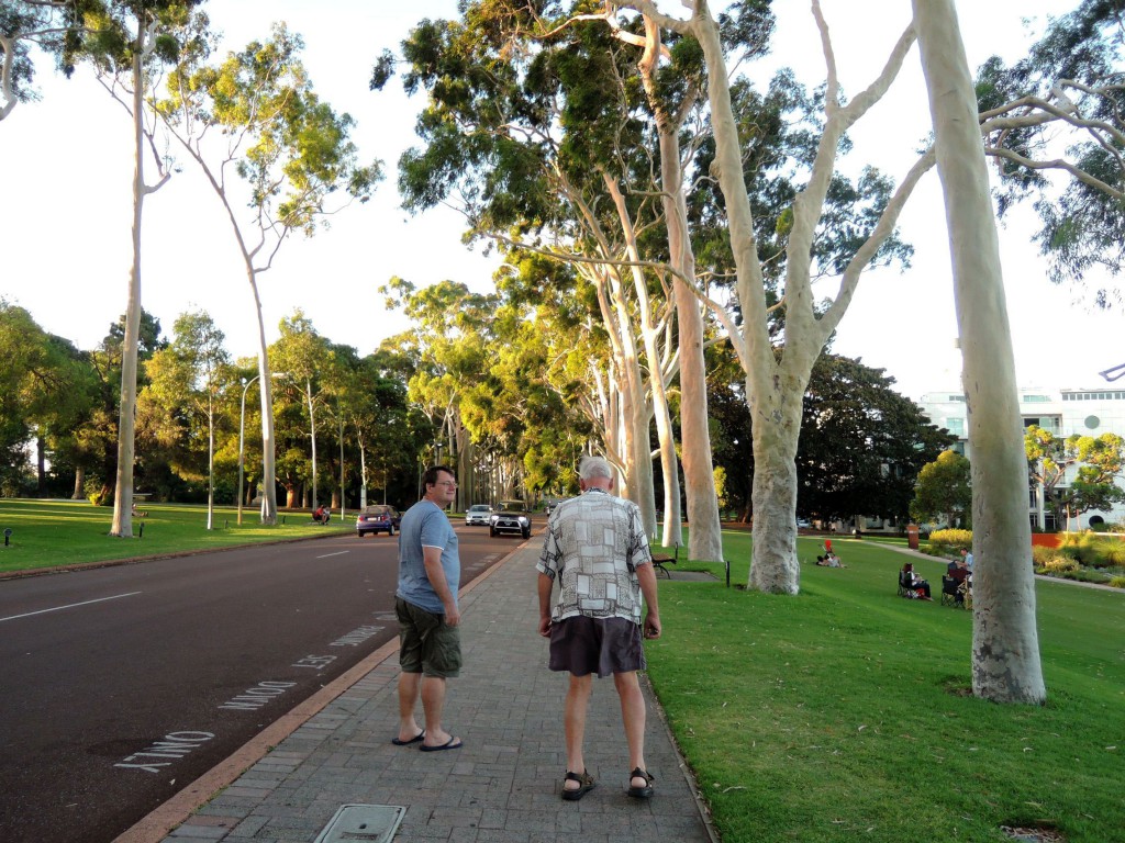 Nigel & Grant Henshaw walking through Kings Park