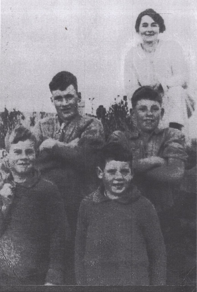 Great grandmother (Katy) with her boys. Left to right: Roy, Syd, Wyndam and Charlie.