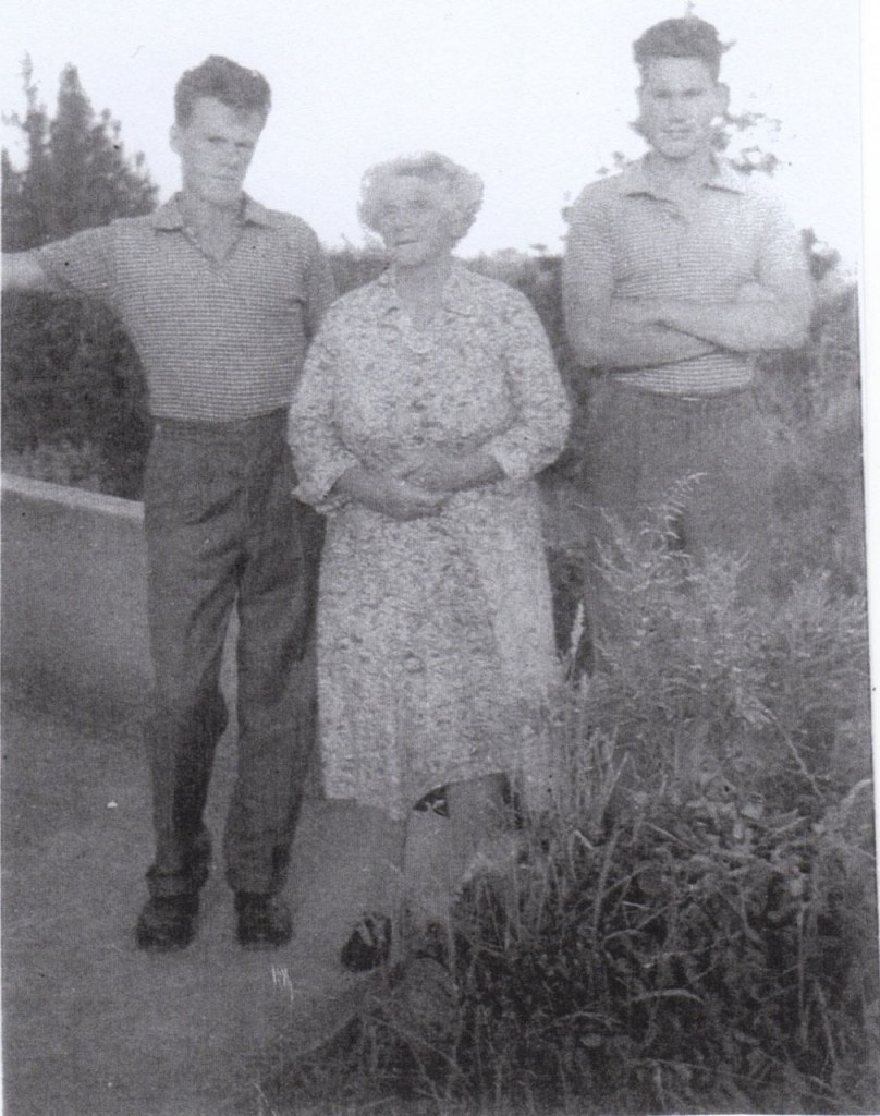 Roger and Grant with Grandma Davey on one of her visits to Target Road.