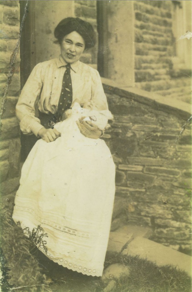 Sylvester (Syd) with his mother at Thomas Town - Tonyrefail, South Wales. (Christening - approx 1915).